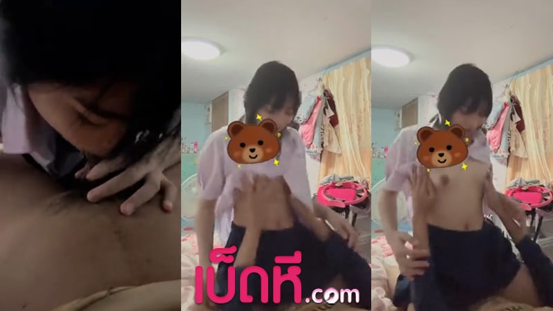 คลิปหลุดทางบ้าน น้องบีม สาวไทยวัยเรียน บอกเลิกแฟนหนุ่มคบนาน เลยโดนแฟนปล่อยคลิปเย็ด ทั้งดูดทั้งอม ขึ้นขย่มเย็ดสดคาชุด XXXX