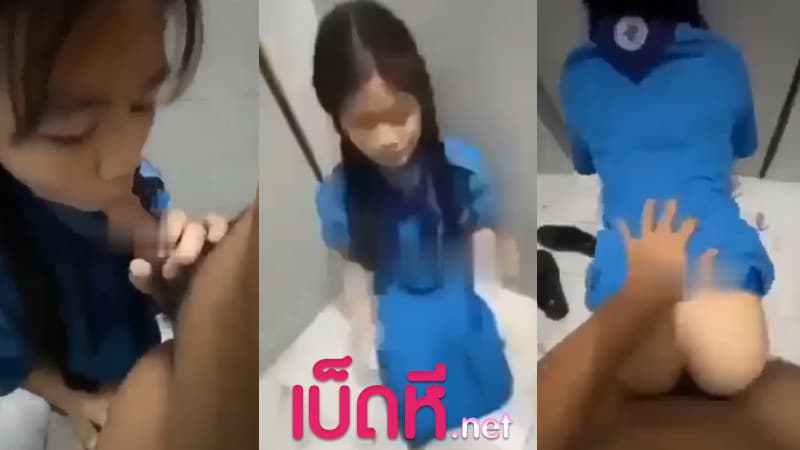 คลิปแอบถ่าย นักเรียน นัดเย็ดกับแฟนในห้องน้ำโรงเรียน จัดหนักเย็ดคาชุดเนตรนารี ตัวเล็กแค่นี้แต่โม๊คควยโคตรเก่งกระแทกหีท่าหมาเด็ดจัด